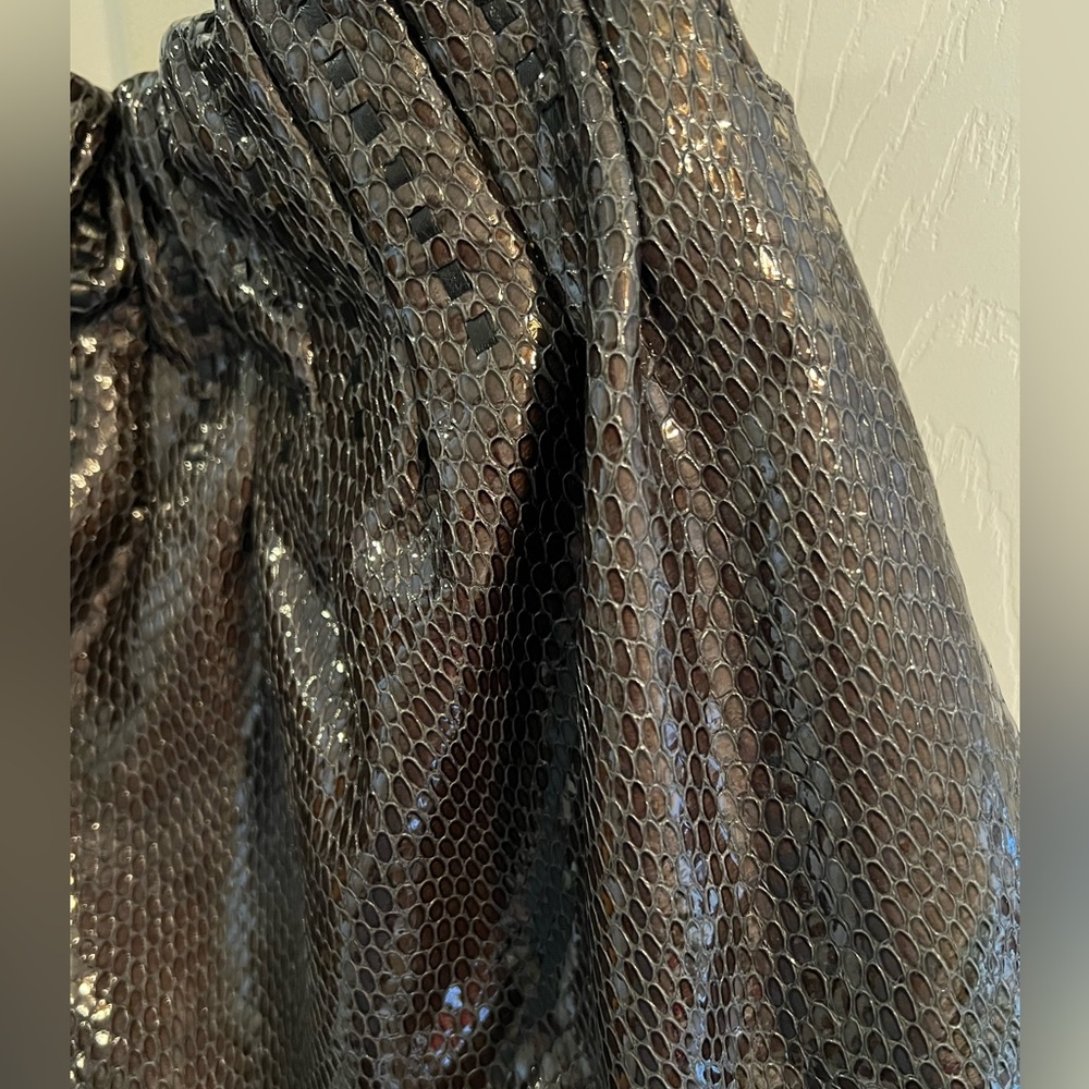 Brighton Breelan Python Snake Embossed Leather Hobo Bag - Picture 14 of 16